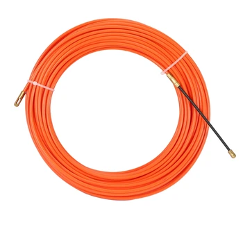 Hot 4Mm оранжево направляващо устройство Найлонов електрически кабел Push Pullers Duct Snake Rodder Fish Tape Wire