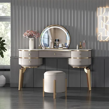 италианска тоалетка за рок борд Спалня лека луксозна маса за грим Модерна минималистична тоалетка напреднал нов стил
