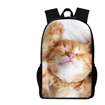 Dispalang Нова 16-инчова раница персонализирана Вие притежавате печат на картини върху училищна чанта за тийнейджъри Колеж стил ученик дизайн котка животно