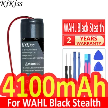 4100mAh KiKiss Мощна батерия черна стелт за WAHL Черно стелт, хром, безжичен магически клип, старши безжичен кабел, Sterling 4, Supe