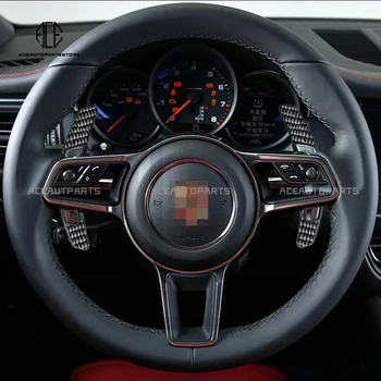 Аксесоари за Porsche 991 911 718 Panamera Macan Cayenne Carbon Fiber PDK Волан Shift Paddle Extend Trim