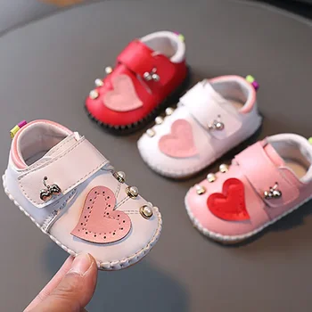 Нов 0-1 и половина годишно момиче Бебешки обувки за ходене Меки обувки за малки деца Сладка принцеса Удобна обувка