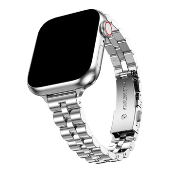 Тънка дамска гривна за Apple Watch 8 7 SE2 Band 40mm 41mm 44mm 45mm Верижна каишка от неръждаема стомана iWatch Ultra 49mm 6 5 4 3 42 38