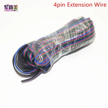 Безплатна доставка 5m/10m/20m 2Pin 3PIN 4PIN 5PIN 22AWG електрически удължителен проводник Консервиран меден изолиран PVC LED лентов кабел DIY