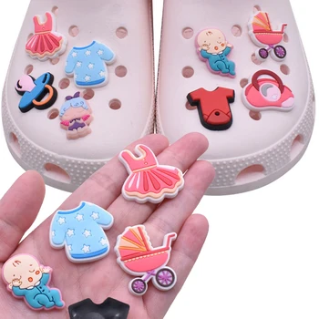 Търговия на едро 1бр PVC обувки аксесоари за Crocs Charms Новородено бебе жени сандали катарама детски щифтове мъже декорация дънки X-mas подарък