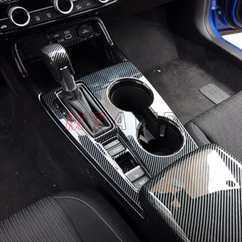 За Honda Civic аксесоар 2022 2023 хром въглерод ABS кола скоростен превключвател панел чаша притежателя протектор капак подстригване стикер стайлинг