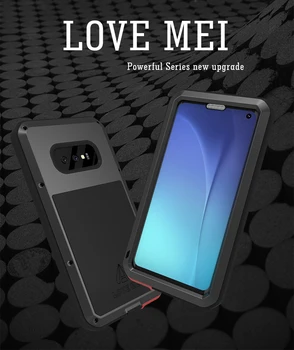 Love Mei Мощен шок мръсотия доказателство водоустойчив метална броня капак телефон случай за Samsung Galaxy S10 / S10 плюс / S10 e 2019