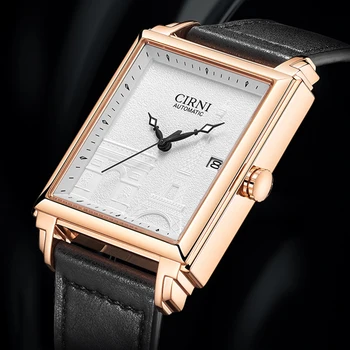 Луксозна рокля мъжки часовник Miyota 9015 самонавиващ се механичен часовник топ марка правоъгълен бизнес часовник нов 2022 CIRNI