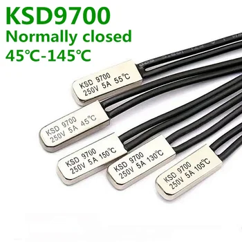 KSD9700 Нормално затворен 5A250V 55C 75C 85C 90 95C 100C 145C градус по Целзий термостат термичен протектор предпазители Температурен превключвател