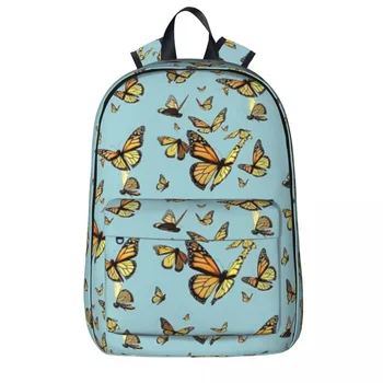 Monarch пеперуда раници голям капацитет студент книга чанта рамо чанта лаптоп раница водоустойчив пътуване раница училище чанта