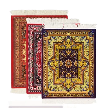 Hot персийски мини тъкани килим мат подложка за мишка килим модел чаша подложка за мишка с Fring ретро стил домашен офис маса декор занаят