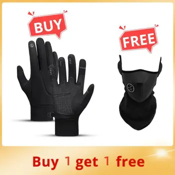 Зимни ръкавици за колоездене Топъл сензорен екран Велосипедни ръкавици за мъже Жени Бягане Туризъм Ски Открит спорт Водоустойчива маска Guantes