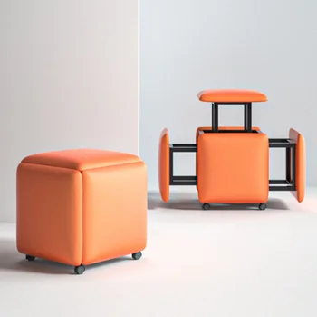 Модерен нов дизайн Гнездене сгъваеми дивани 5 в 1 диван табуретка скрити седалки сгъваеми османски столове с метални крака куб стол