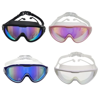Очила за плуване Анти-мъгла UV защита Без изтичане Широк изглед басейн очила за възрастни мъже жени младежи тийнейджър над 15