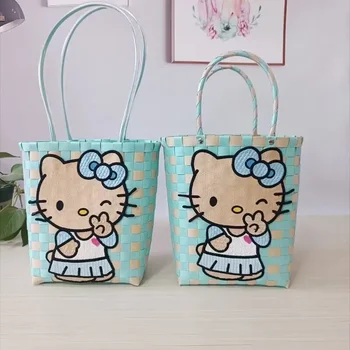 Kawaii аниме Sanrio HelloKitty нова чанта сладък карикатура бродерия ръчно изработени тъкане устойчиви на мръсотия студент момиче рожден ден подарък