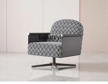 италиански минималистичен едноместен диван Модерен минималистичен въртящ се светъл луксозен стол за отдих