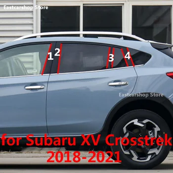 За Subaru XV Crosstrek 2021 2020 2019 2018 Кола средна колона PC прозорец Trims декорация B C стълб лента стикер аксесоари