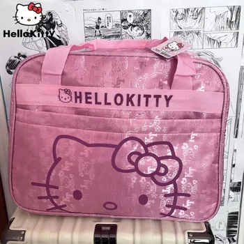 Sanrio Hello Kitty Чанта за пътуване с голям капацитет Мода Многофункционална чанта Дамска чанта за рамо Kawaii карикатура Crossbody чанти