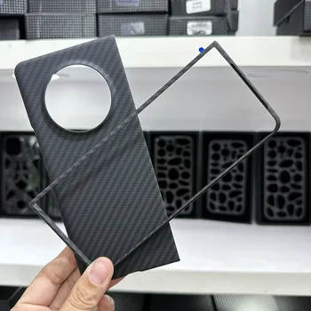 100% истински калъф от въглеродни влакна Kevar за Tecno Phantom V Fold Арамидна лека кожа Чувствайте се защитно Телефон Full Wrapped Cover