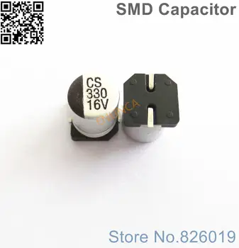  6pcs / партида 16V 330uf SMD алуминиеви електролитни кондензатори размер 8 * 10.5 330uf 16V