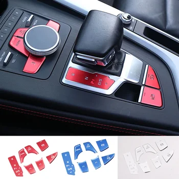 Автомобилен централен контрол ръчна спирачка A P бутон стикер декоративен панел тапицерия покрива интериор авто аксесоари за Audi A4 B9 17-19 LHD