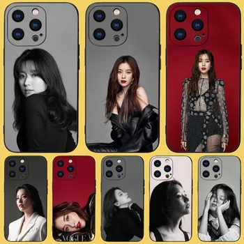 Korea Han HyoJoo Калъф за телефон за iPhone 15,14,13,12,11 Plus, Pro, Max, XR, XS, X, 7,8 Plus, SE, Mini Black Silicone Soft