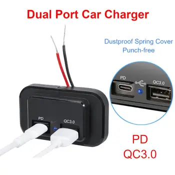 Socket PD C Portable.0 USB гнездо за зарядно за кола за мотоциклет