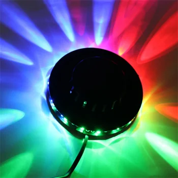 USB RGB парти светлина звук активиран въртяща се диско светлина LED топка етап ефект строб лампа KTV бар парти декорация осветление