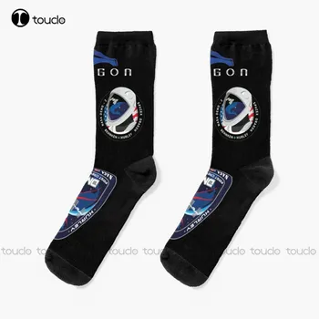Spacex Dragon Mission Patches Чорапи Туристически чорапи Жени Коледна мода Новогодишен подарък Унисекс Възрастен Teen Младежки чорапи по поръчка