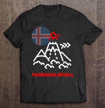 Fagradalsfjall Volcano Iceland Flag Мъжки тениски Аниме манга Kawaii Мъжки дизайнерски дрехи Аниме дрехи над размера мъжка блуза