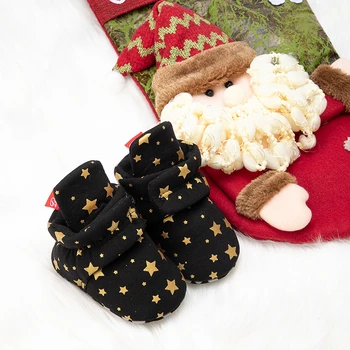 Детски Хелоуин Коледни буйки Мека бебешка тиква Дядо Коледа Зимни топли чехли от руно Снежни ботуши Детски обувки