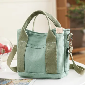 Canvas чанта японски училище рамо чанта случайни пазаруване мъкна момиче прости жени пакет crossbody чанта