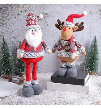 50cm Коледа мащабируема кукла висулка Santa Elk снежен човек Коледа дърво висящи орнаменти Весела Коледа детски подаръци Честита Нова Година 2024