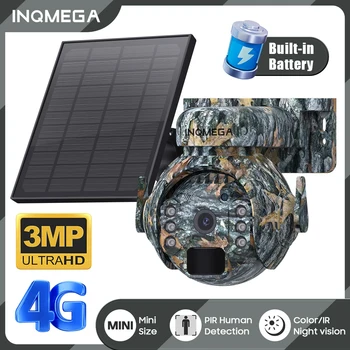 INQMEGA 3MP 4G пътека камера със слънчев панел WIFI слънчева захранва ловна игра камера Pan 355 ° наклон 90 ° нощно виждане водоустойчив