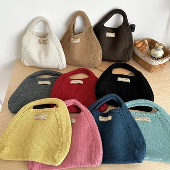Нова гореща продажба Препоръчителна плетена вълнена чанта Свободно време Всички малки преносими малки квадратни чанти Zongzi чанта