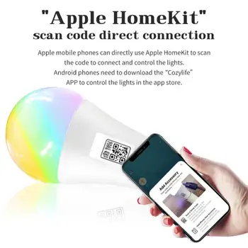 сертифициран Homekit LED Smart WiFi крушка Siri Voice APP Control RGB нощна лампа за дома комплект App Alexa Home