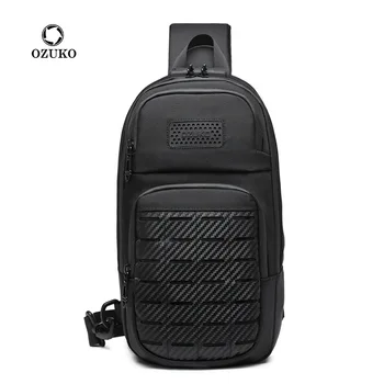Ozuko Нова тактическа чанта за гърдите Мъжка спортна чанта на открито против кражба Crossbody чанта водоустойчива Oxford Male Shoulder Messenger чанти