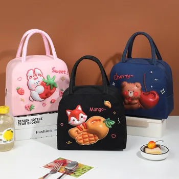 карикатура сладък обяд чанта за деца алуминиева изолация запази температура обяд кутия hangbag открит пикник храна съхранение чанти нови