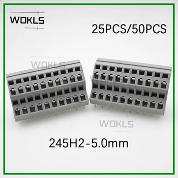 25PCS/50PCS Двойна пружина 5.0mm дължина на щифта PCB терминал BLOCK DG245H2-5.0mm ZFKKDS1.5C-5.0 KFM736