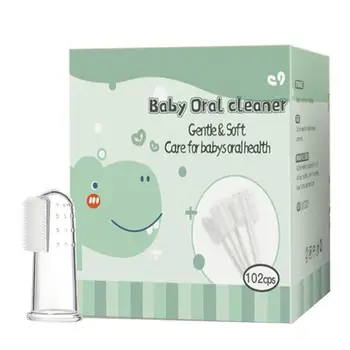 Infant Oral Cleaner 60/120Pcs Baby Tongue Cleaner Baby Toothbrush Upgrade Gum Cleaner Детска четка за зъби с хартиена дръжка за