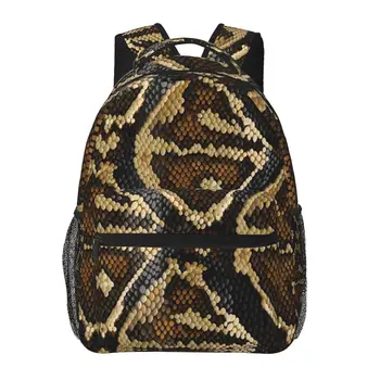 Дамска раница змия кожа текстура училище чанта за мъже дама пътуване чанта случайни училище раница