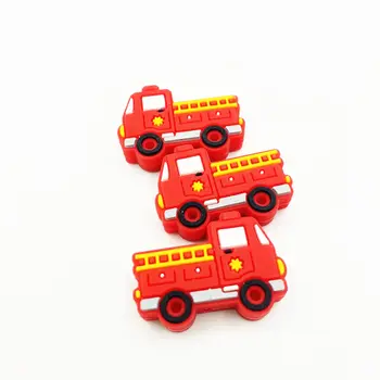 10pcs пожарна машина Карикатура фокални силиконови мъниста храна клас DIY гривна бижута биберон верига аксесоари