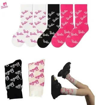 Аниме Барби плетени чорапи карикатура жени мода спортни чорапи сладки момичета удобни топли чорапи kawaii пот-абсорбиращи чорапи