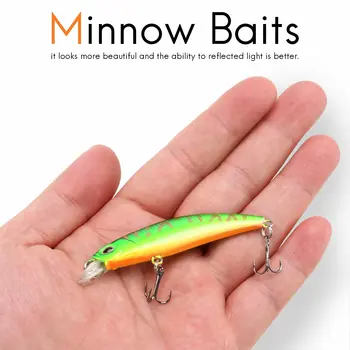10PCS Lot Lase Lure Вътрешно оцветяване Minnow Плаващ риболов примамки Bass CrankBait 6cm