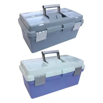 Многофункционална кутия за съхранение Организатор Сменяема вътрешна тава Кутия с инструменти 16inch Преносими аксесоари Кутия за съхранение за домашен офис