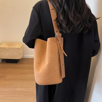 Нова мода жени дами изкуствена велур чанта чанта кофа подмишниците чанта момичета женски случайни пазаруване чанти чанта рамо чанта