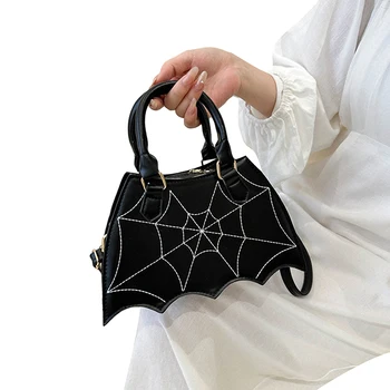 Louatui Хелоуин прилеп рамо чанти за жени пънк тъмен стил чанта Crossbody чанта универсален случайни пратеник чанта