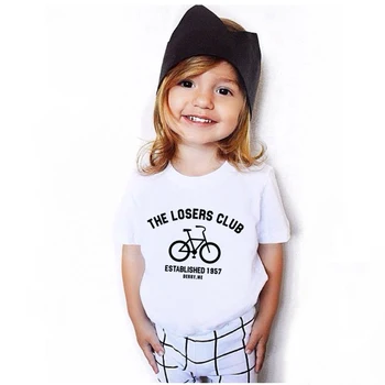 Детска детска лятна тениска с къс ръкав Детска памучна бяла черна тениска за бебе момче TShirt момиче върхове Tee