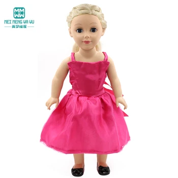 Дрехи за кукла побира 43-45см Новородена кукла и американска кукла Мода Роза червена пола